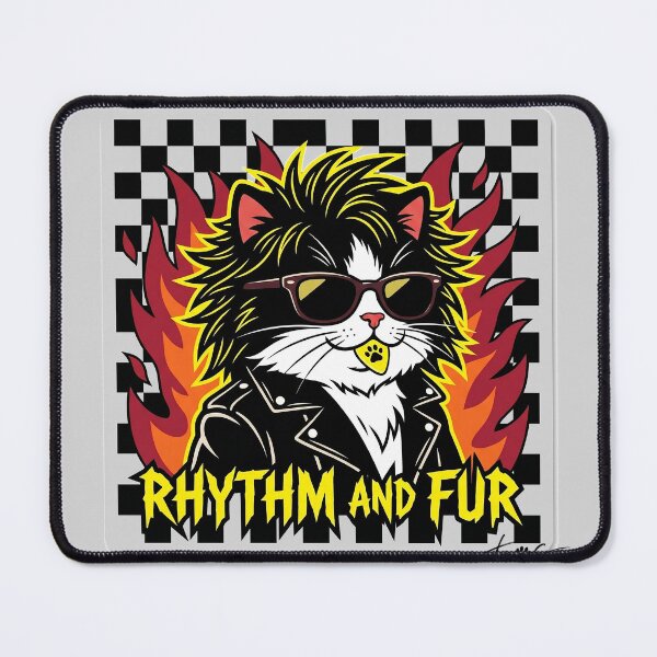 Item preview, Rhythm and Fur: Flaming Rebel Cat designed and sold by CataosMeow.