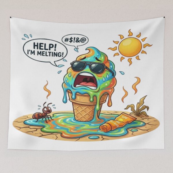 Item preview, Melting Ice Cream Help Kawaii designed and sold by DailySparks.