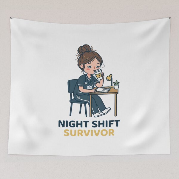 Item preview, Night Shift Survivor Funny Nurse designed and sold by NurseMood.