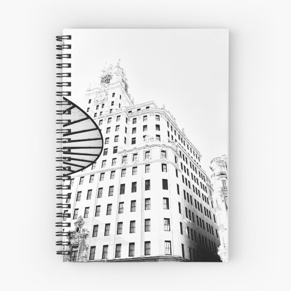 Item preview, Madrid Gran Vía Building – Urban black and white photograph with iconic perspective designed and sold by Feroz Pics.