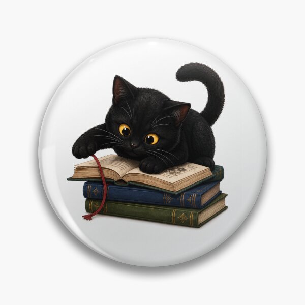 Item preview, Playful Black Cat Chasing Bookmark on Book designed and sold by InkSpark212.