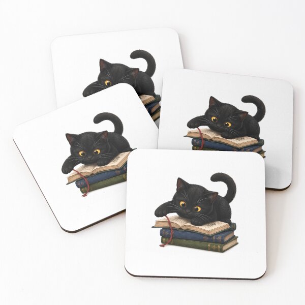 Item preview, Playful Black Cat Chasing Bookmark on Book designed and sold by InkSpark212.