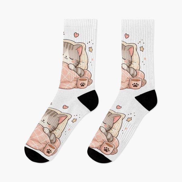 Item preview, Sleepy Cat Cute Kawaii Cozy Kitten Aesthetic Sticker designed and sold by Cute-Corne.