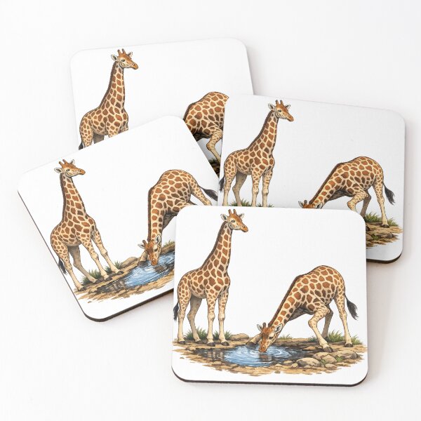 Item preview, Giraffe Wildlife Safari Drinking Water African Nature Design designed and sold by GarnerSupplyCo.