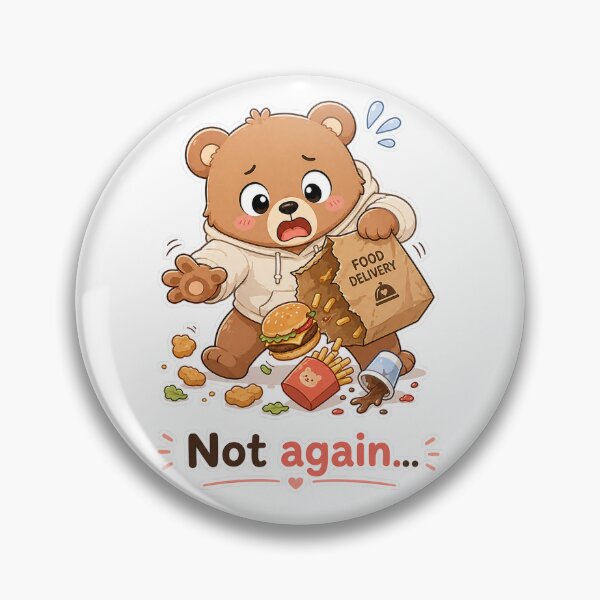 Item preview, Bear Food Delivery Spill Not Again Chaos Moment designed and sold by Sadia  Jannat.