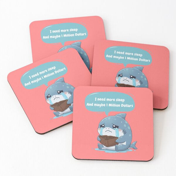 Item preview, Funny Shark I Need More Sleep and 1 Million Dollars designed and sold by Nature's Chibis.