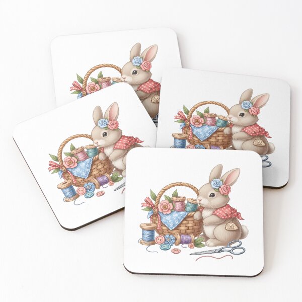 Item preview, Sewing Basket Bunny Gift designed and sold by pumsquare.