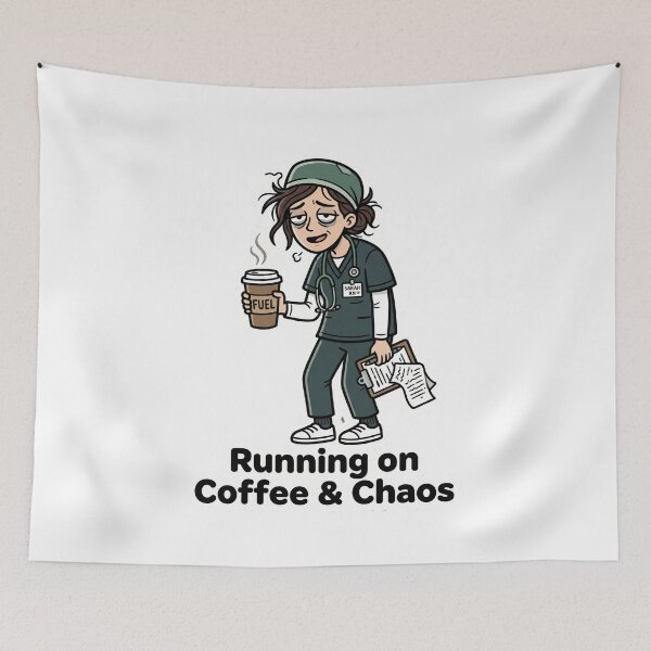 Item preview, Running on Coffee and Chaos Nurse Funny designed and sold by NurseMood.