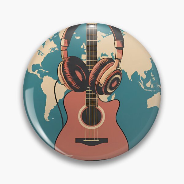Item preview, Retro Headphones and Guitar - World Music Day designed and sold by Art-Arcade6.