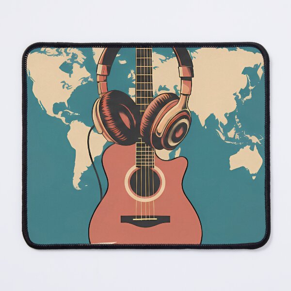 Item preview, Retro Headphones and Guitar - World Music Day designed and sold by Art-Arcade6.
