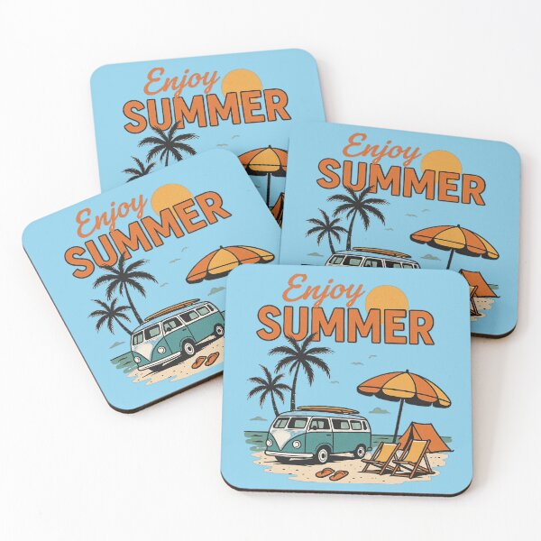 Item preview, Enjoy Summer Vintage Beach Van Sunset Vibes designed and sold by Negisandeep studio.