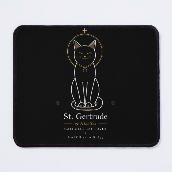 Item preview, St. Gertrude of Nivelles Catholic Cat Lover – Patron Saint of Cats Shirt designed and sold by SillentDesign.