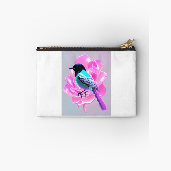 Item preview, Holographic Magpie Robin – Biomorphic Neon Bird Art designed and sold by vinothmech53.