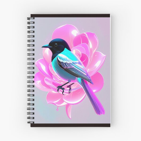 Item preview, Holographic Magpie Robin – Biomorphic Neon Bird Art designed and sold by vinothmech53.