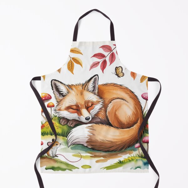 Item preview, Sleeping Fox and Tiny Mouse Watercolor designed and sold by CalmCapy Co.