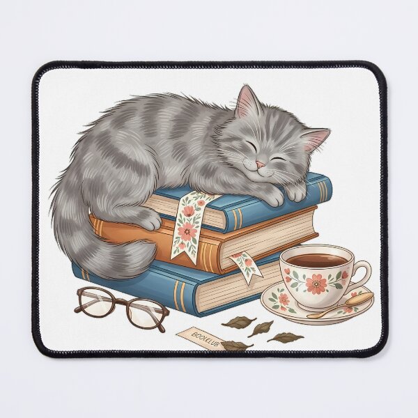 Item preview, Book Club Cat Bookmark Gift designed and sold by pumsquare.