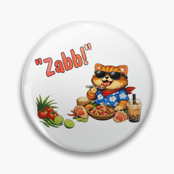 Item preview, Cool Cat Enjoying Thai Som Tum and Boba Tea designed and sold by Fateematon.