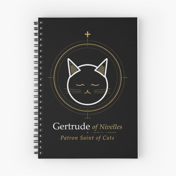 Item preview, St. Gertrude of Nivelles Patron Saint of Cats – Gothic Catholic Cat Lover Shirt designed and sold by SillentDesign.