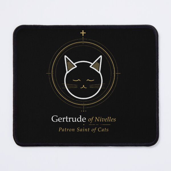 Item preview, St. Gertrude of Nivelles Patron Saint of Cats – Gothic Catholic Cat Lover Shirt designed and sold by SillentDesign.