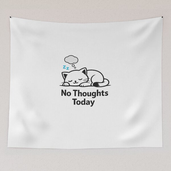 Item preview, No Thoughts Today Cat Essential T-Shirt designed and sold by SoftSproutstu.