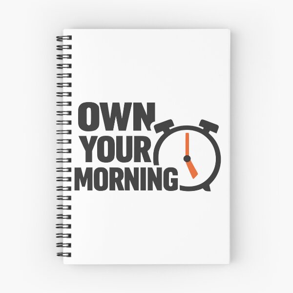 Item preview, Minimalist Own Your Morning Typography Alarm Clock Art designed and sold by FunFitLife Studio.