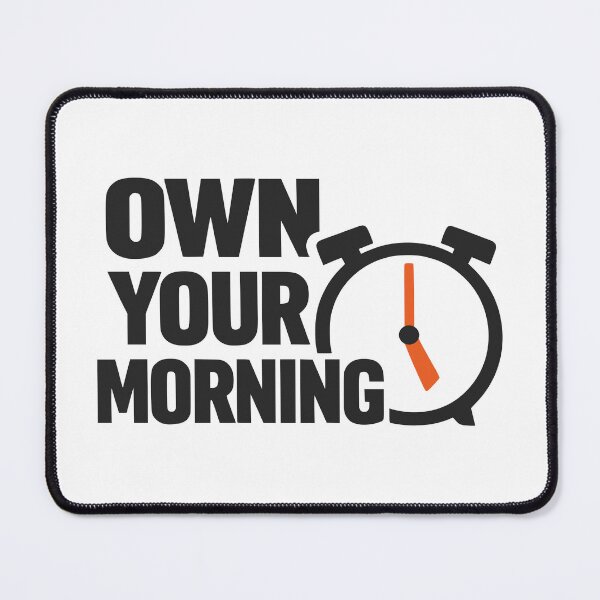 Item preview, Minimalist Own Your Morning Typography Alarm Clock Art designed and sold by FunFitLife Studio.