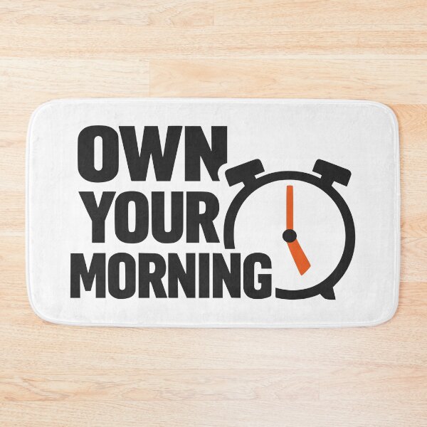 Item preview, Minimalist Own Your Morning Typography Alarm Clock Art designed and sold by FunFitLife Studio.