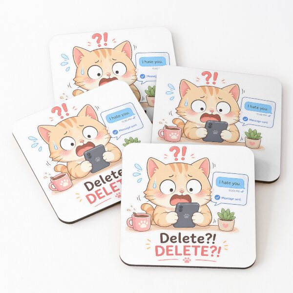 Item preview, Cat Wrong Message Delete Delete Social Panic Moment designed and sold by Sadia  Jannat.