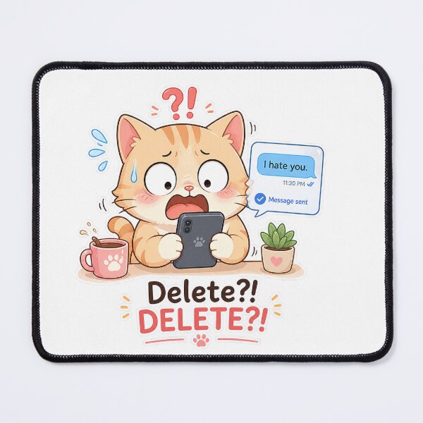 Item preview, Cat Wrong Message Delete Delete Social Panic Moment designed and sold by Sadia  Jannat.