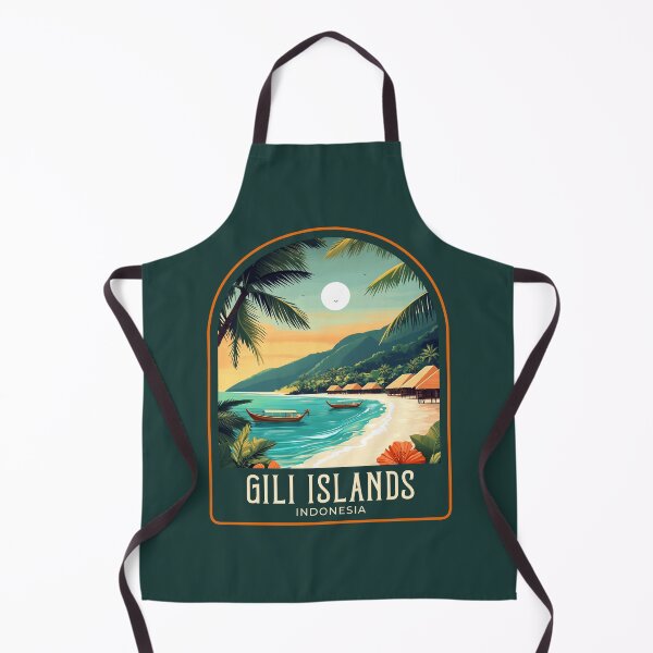 Item preview, Gili Islands Vintage Travel Illustration designed and sold by HomeLivingCo.