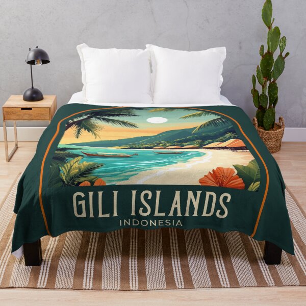 Item preview, Gili Islands Vintage Travel Illustration designed and sold by HomeLivingCo.
