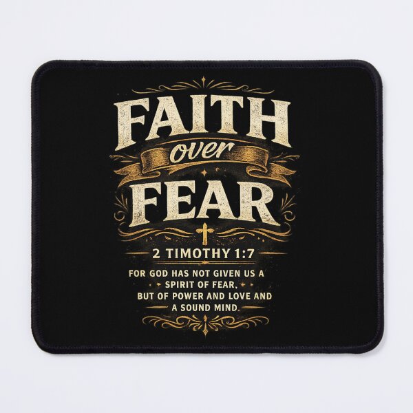 Item preview, Faith Over Fear Christian T-Shirt Design | 2 Timothy 1:7 Inspirational Bible Verse Tee designed and sold by GRACE THREADS .