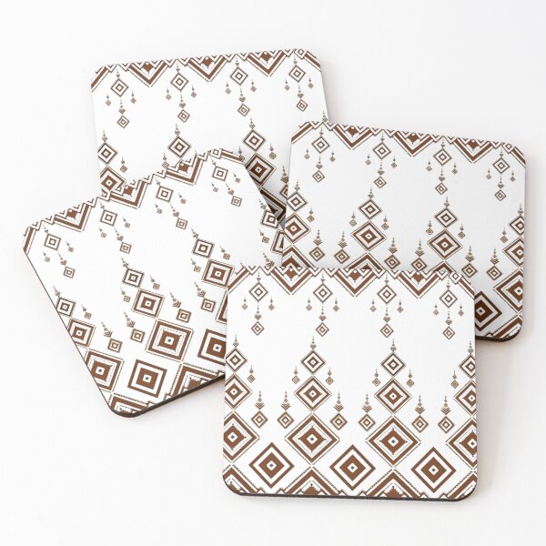 Item preview, Tribal Geometric Pattern – Earth Tone Ethnic Diamonds on Black designed and sold by CozyScribble.