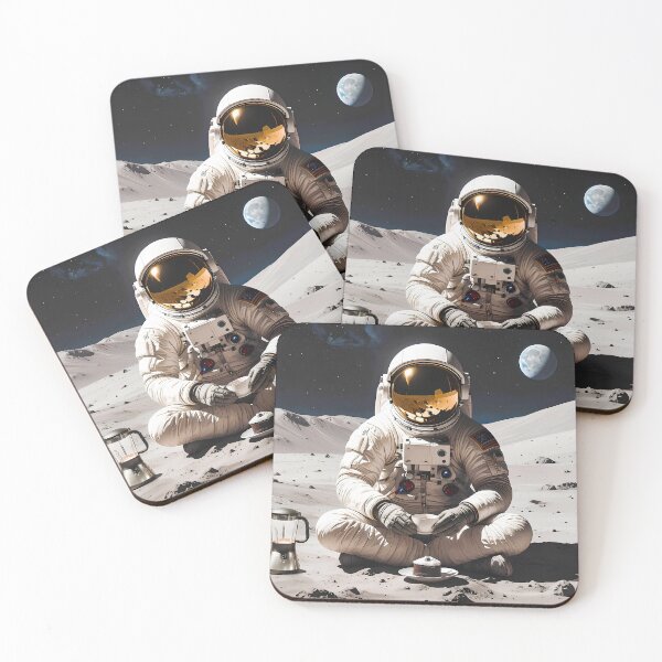 Item preview, Astronaut with cake and coffee designed and sold by Creative Visualize.