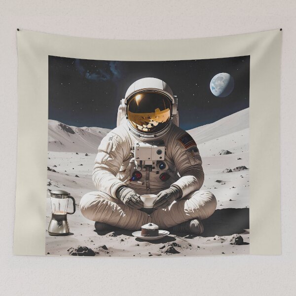 Item preview, Astronaut with cake and coffee designed and sold by Creative Visualize.
