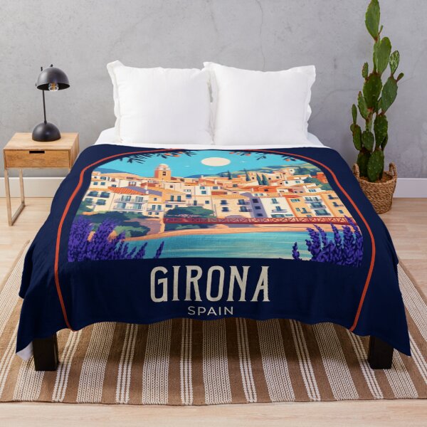 Item preview, Girona Vintage Travel Illustration designed and sold by HomeLivingCo.