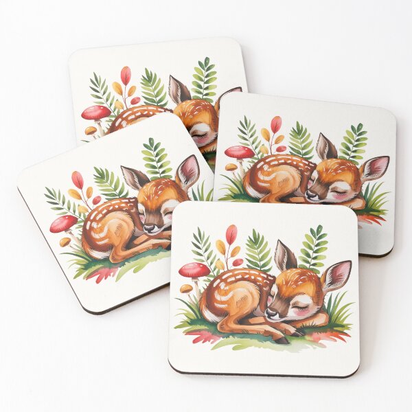 Item preview, Sleeping Fawn Autumn Ferns Cottagecore Woodland Art  designed and sold by CalmCapy Co.