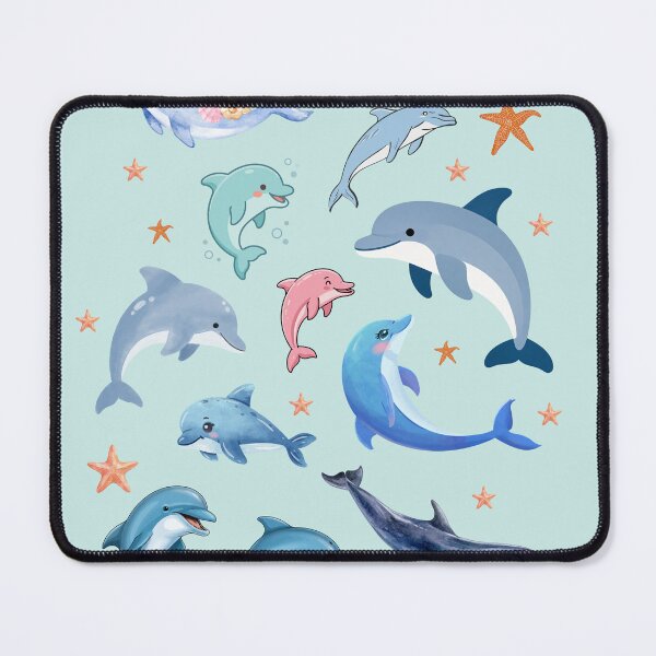 Item preview, Dolphin Ocean Pattern – Dolphins and starfish aesthetic blue design designed and sold by ColorNest Designs.