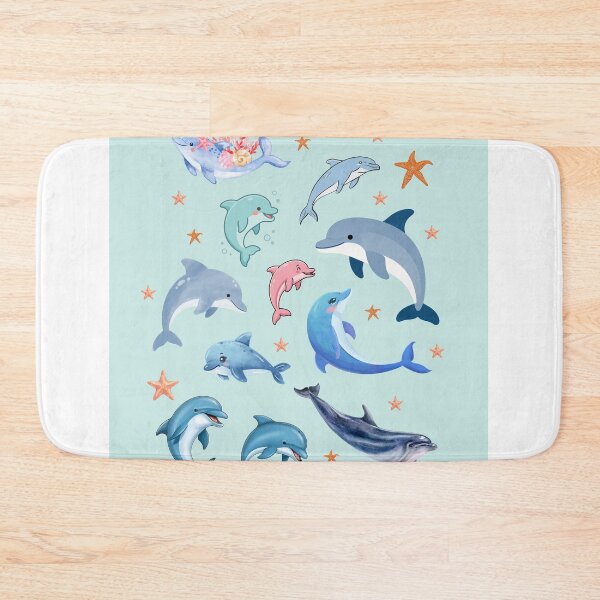 Item preview, Dolphin Ocean Pattern – Dolphins and starfish aesthetic blue design designed and sold by ColorNest Designs.