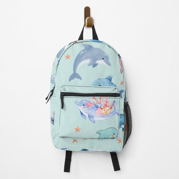 Item preview, Dolphin Ocean Pattern – Dolphins and starfish aesthetic blue design designed and sold by ColorNest Designs.