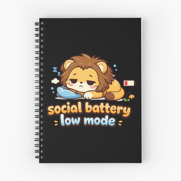 Item preview, Cute Lion Social Battery Low Mode – Introvert Mood Kawaii Lion T-Shirt designed and sold by DarojadNR.