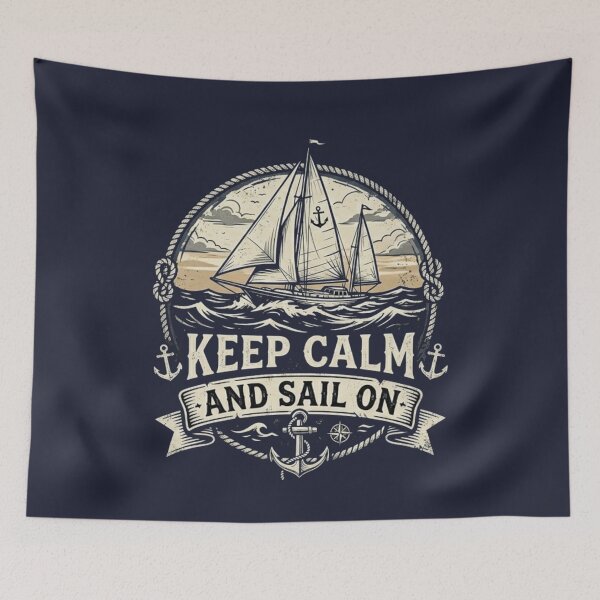Item preview, Keep Calm and Sail On Vintage Nautical Sailboat Ocean Sailing Gift designed and sold by MWSailingClub.