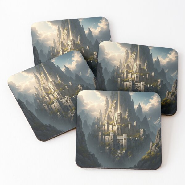 Item preview, Golden Citadel Atop Misty Mountain Peaks designed and sold by MJMVisuals.
