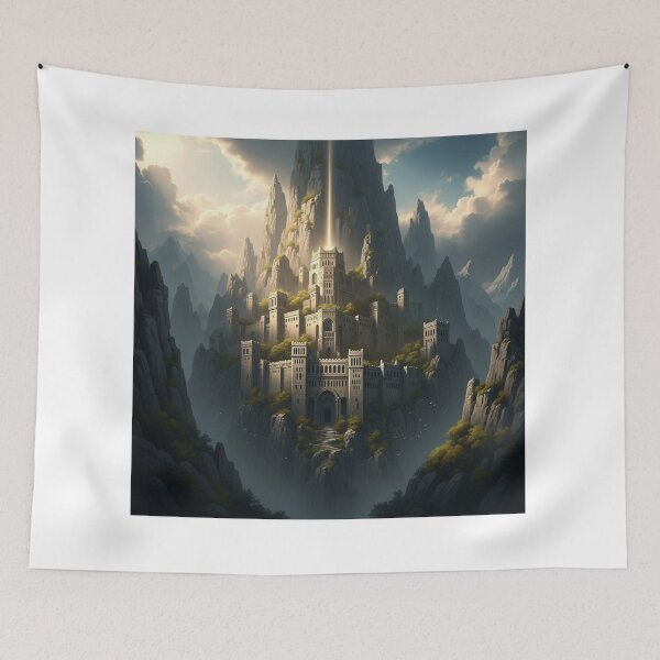 Item preview, Golden Citadel Atop Misty Mountain Peaks designed and sold by MJMVisuals.