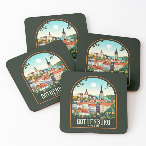 Item preview, Gothenburg Vintage Travel Illustration designed and sold by HomeLivingCo.