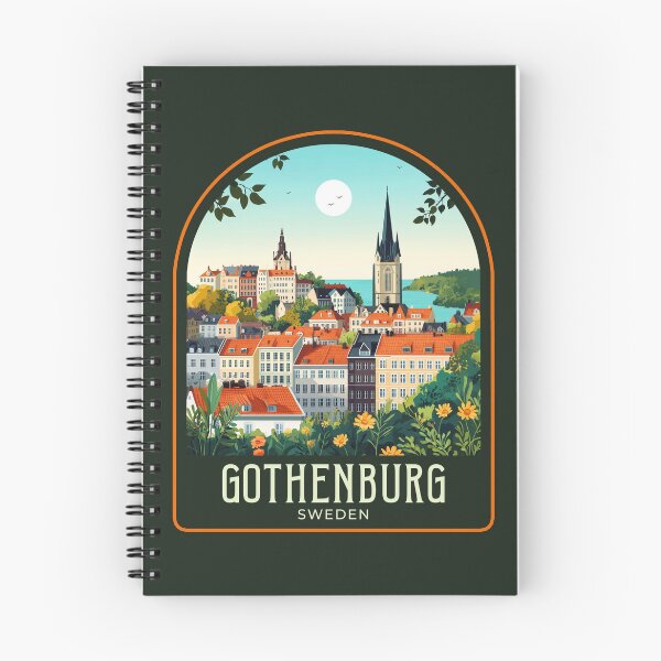 Item preview, Gothenburg Vintage Travel Illustration designed and sold by HomeLivingCo.