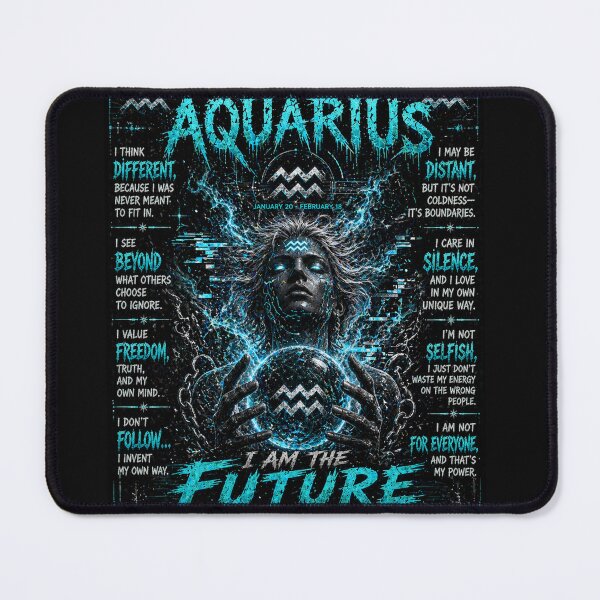 Item preview, Aquarian 1 – Cosmic Mind Awakening | Dark Aquarius Aesthetic Blue & Silver Design designed and sold by BulletKitty82.