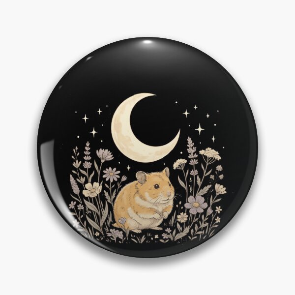 Item preview, Cute Hamster Moon Flowers - Aesthetic Moonchild Hamster Art  designed and sold by w66aboo.