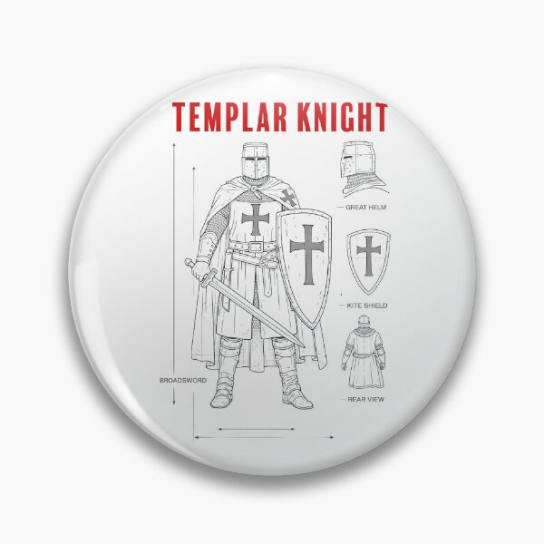 Item preview, Templar Crusader Knight Blueprint Diagram designed and sold by Retr0Tshirts.