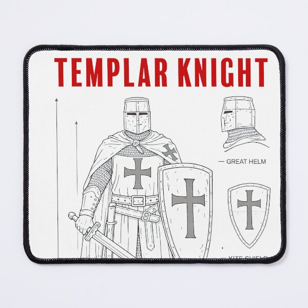 Item preview, Templar Crusader Knight Blueprint Diagram designed and sold by Retr0Tshirts.